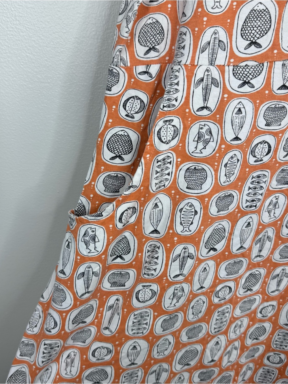 Svaha Novelty Fish Print Scoop Neck Dress Pockets XL - Picture 4 of 7